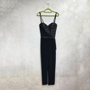 Explosion Black Spaghetti Strap Jumpsuit Sz 42